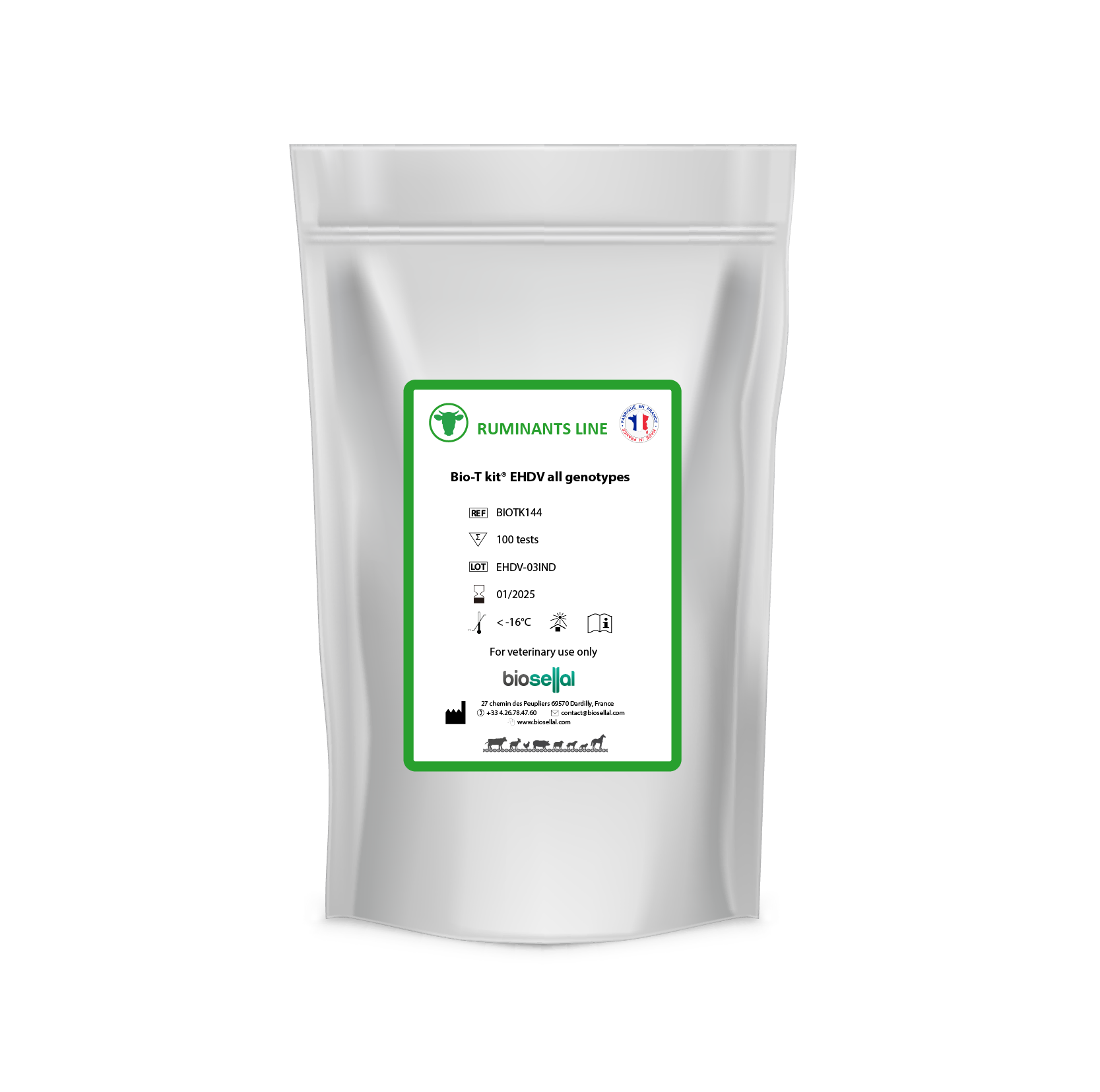 Bio-T kit EHDV all genotypes (100 tests – sheep & goats) - BIO SELLAL for Diagnostics For Animals